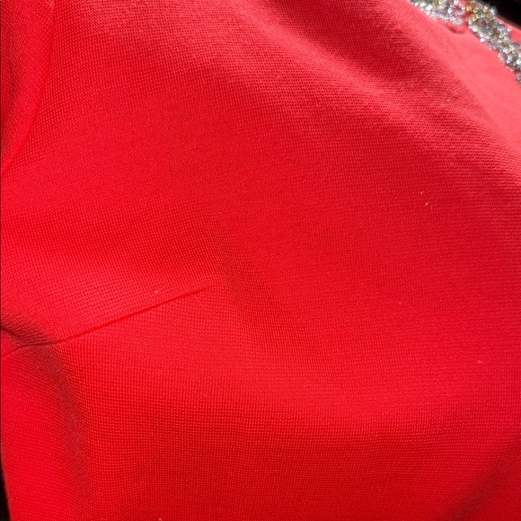 Vintage Chic Orange Midi Dress with Gold & White Embellishment - Picture 7 of 10